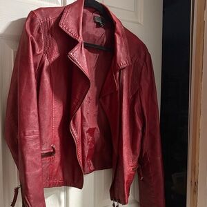 Buffalo David Bitton Women's Bold Red Leather Jacket